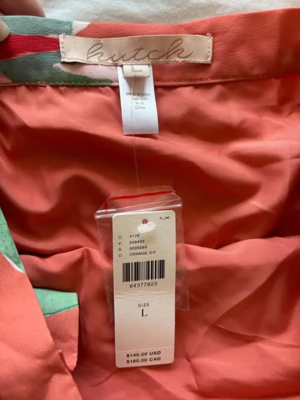 NWT Anthropologie Hutch Tropical Palm Leaf Printed Wrap Maxi Skirt Size Large
